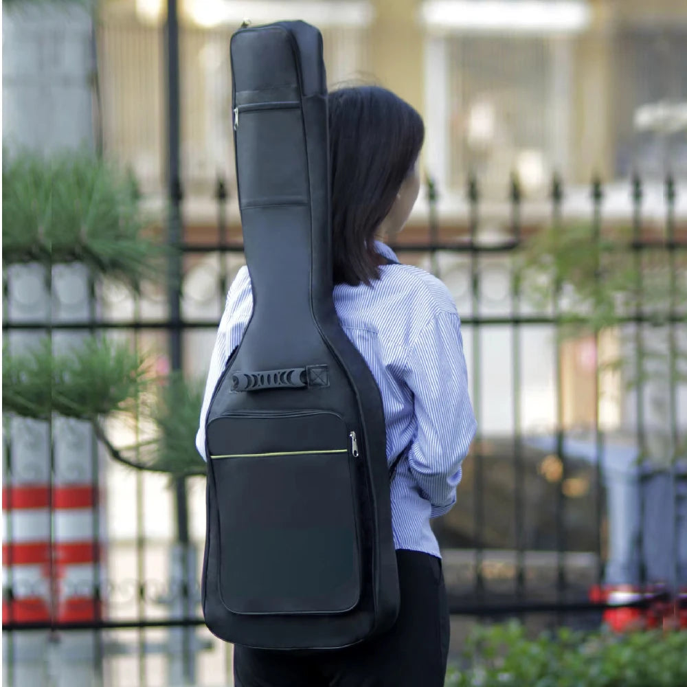 Electric Guitar Gig Bag Black Waterproof Guitar Case Double Strap Padded Bag Backpack Shoulder Straps Guitar Accessories