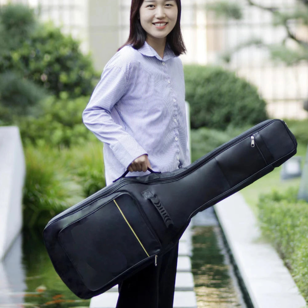 Electric Guitar Gig Bag Black Waterproof Guitar Case Double Strap Padded Bag Backpack Shoulder Straps Guitar Accessories